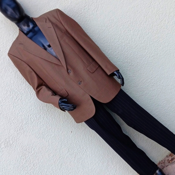 Halston Men's Vintage Pure Wool Window-Paine Luxury Blazer/Sport Coat - Picture 13 of 17